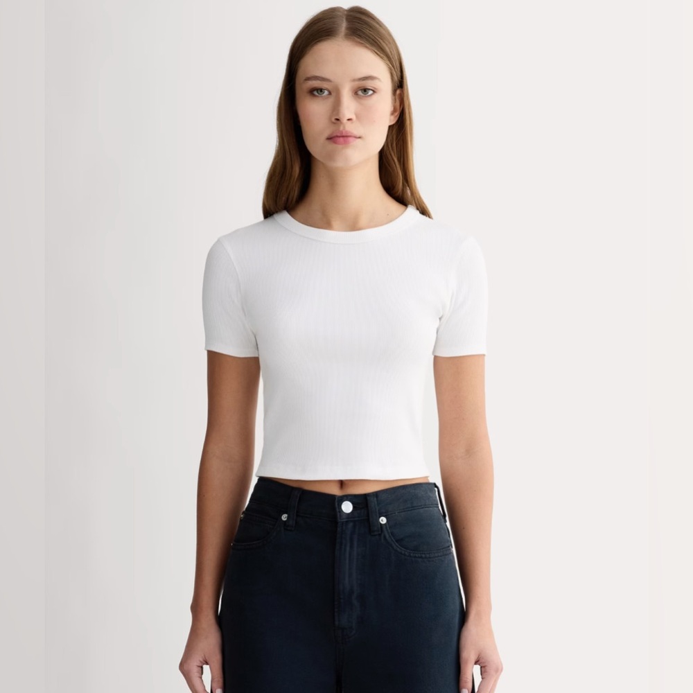 Everlane 90s Rib Tee - White - XS - Perfect Condition
